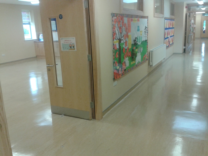 Floor polishing for a school
